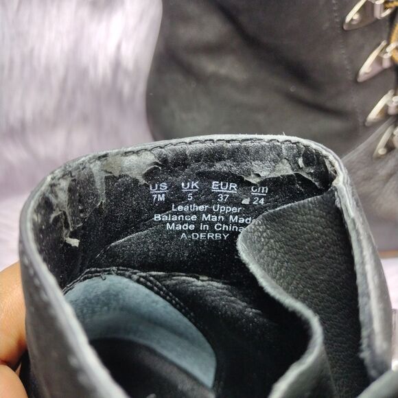 Franco Sarto Wedge Booties The Artistic Leather Collection Womens Size 7 Black - Picture 8 of 9